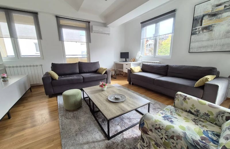 Rental of a brand-new two-story 3-room apartment, 80 m², near Sunnyville Residence, Belgrade, Serbia